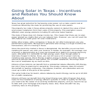 Going Solar in Texas - Incentives and Rebates You Should Kno