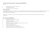 Virtual Assistant Responsibilites