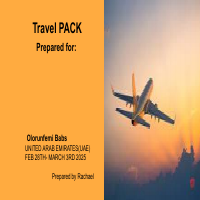 Travelling itinerary