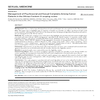 PUBLIC HEALTH - CANCER MANAGEME