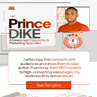 Prince Dike's Copywriting and Marketing Specialist Portfolio