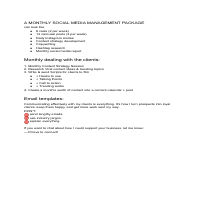 MONTHLY SOCIAL MEDIA MANAGEMENT PACKAGE
