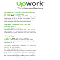 Previous Freelance Work Reviews