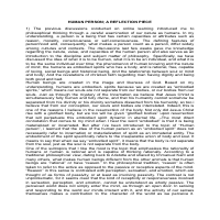 HUMAN PERSON; a reflectie writing