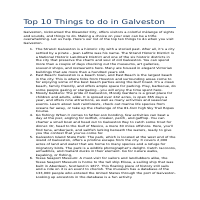 Top 10 Things to do in Galveston