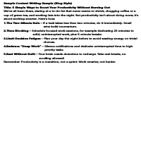 Sample Content Writing work