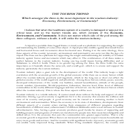 THE TOURISM TRIPOD - a persuasive writing