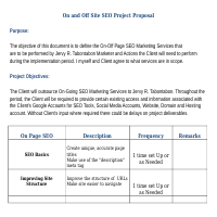 On and off site project proposal