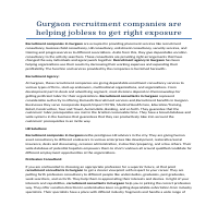 Recruitment companies are helping jobless