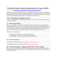 10 Must-have Nurse Essentials for your Shift