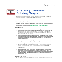 Avoiding Problem-solving trap