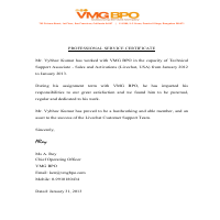 VMG BPO - Freelancer