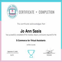 Certificate of Completion E-Commerce