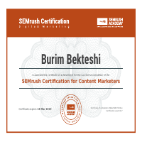 SEMRush Certification for Content Marketers