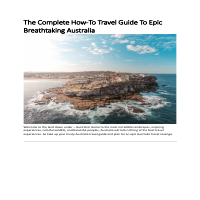 Travel Guide For Australia