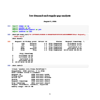 Demand and Supply comparison for rides