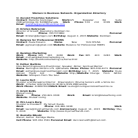 Women in Business Network-Organization Directory