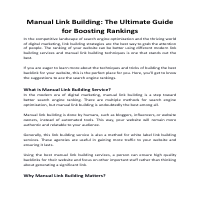 Manual Link Building