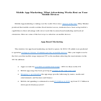 Mobile App Marketing