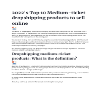 Blog Post about Dropshipping