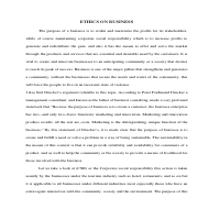 ETHICS ON BUSINESS - a persuasive writing