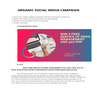 Organic Social Media Campaign