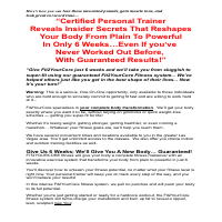Fitness Program Sales Letter