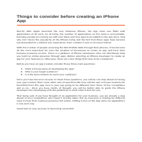 Things to Consider Before Creating an iPhone App