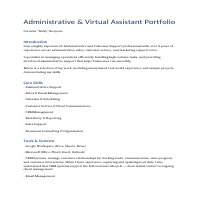 Professional Portfolio summary