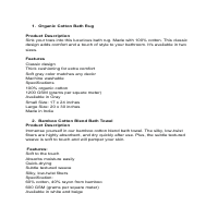 Sample of  description for various products 