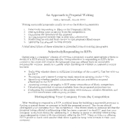 Approach to proposal writing
