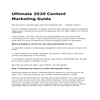 Ultimate 2020 Content Marketing Guide