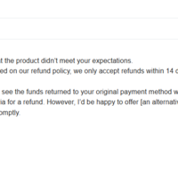 Sample of refund request response