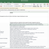 Data Entry for a Project Management course