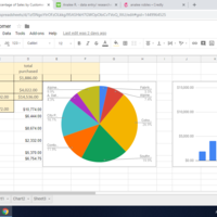 Google Sheets w/ formula including pie chart & line graph