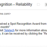 Reliability Award Email