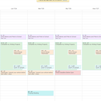 Setting up some schedules for 1-week tasks.