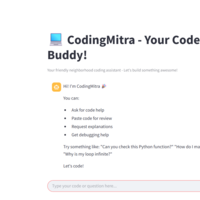 Interface of CodingMitra Chat
