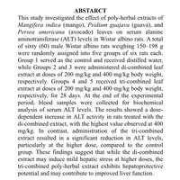 Biochemistry Research Abstract - Hepatoprotective Study