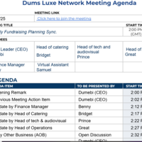 Client's Meeting Agenda 