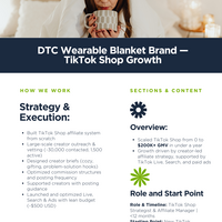From $0k - $200k+ TTS Growth - Wearable Blanket Brand