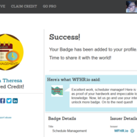 Badge earned for Schedule Management