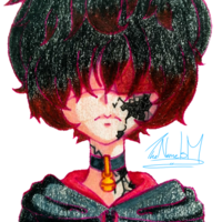 A tomboy-ish broken porcelain doll design,