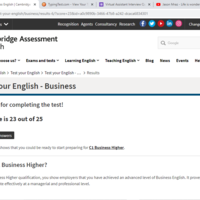 Cambridge English Test - Business Category