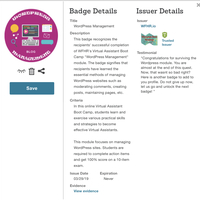 Wordpress badge