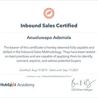 Inbound Sales Certification om Hubspot