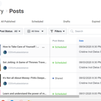 Sample scheduled FB post