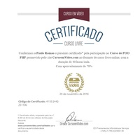 My PHP OOP Certification