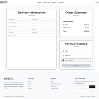 A clean checkout flow that handles user details