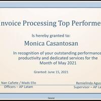 Top Performer May 2021